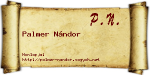 Palmer Nándor névjegykártya